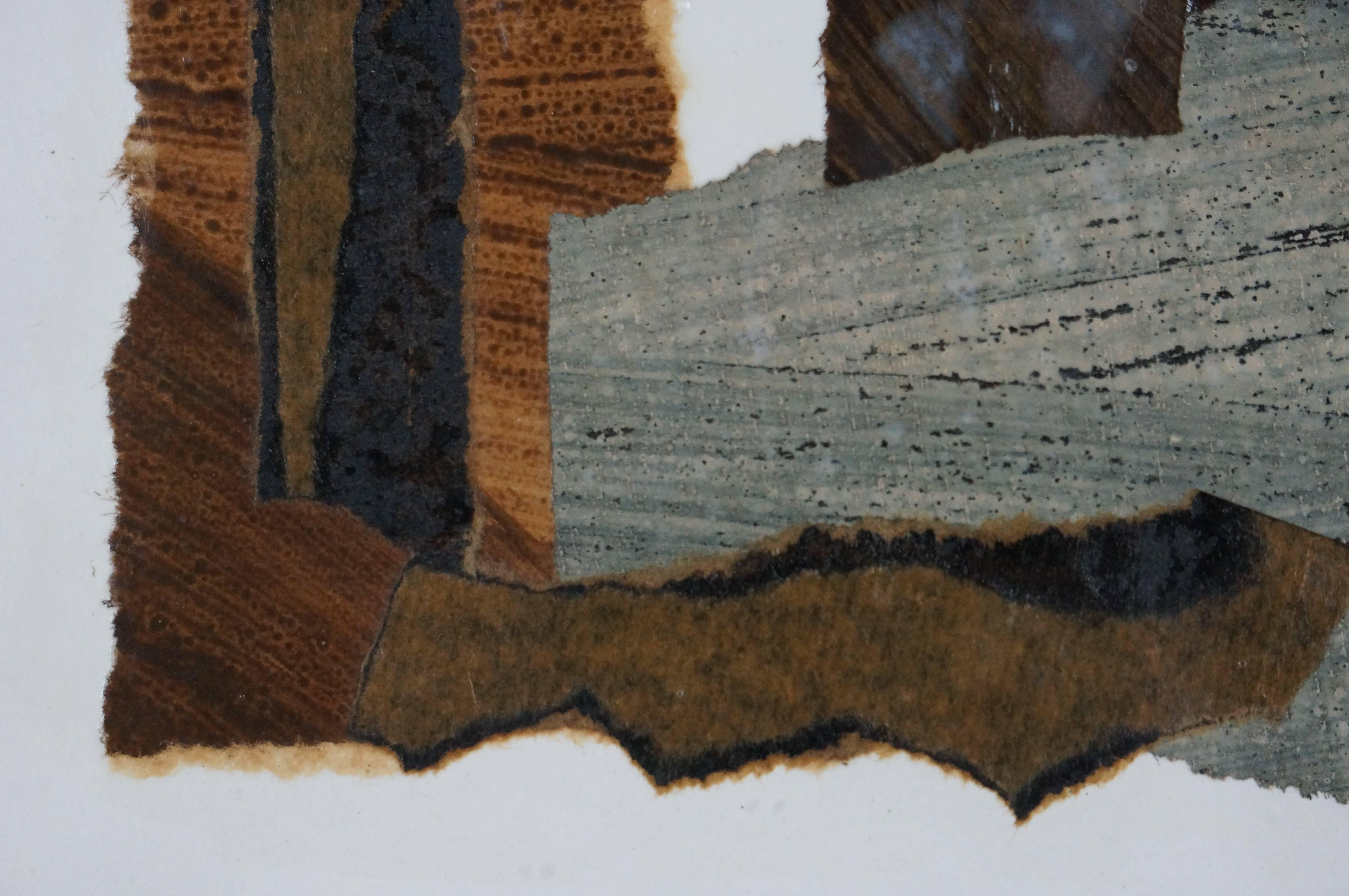 Composition de collage abstrait, 1994, techniques mixtes, 68x54 cm, encadrée en vente 2