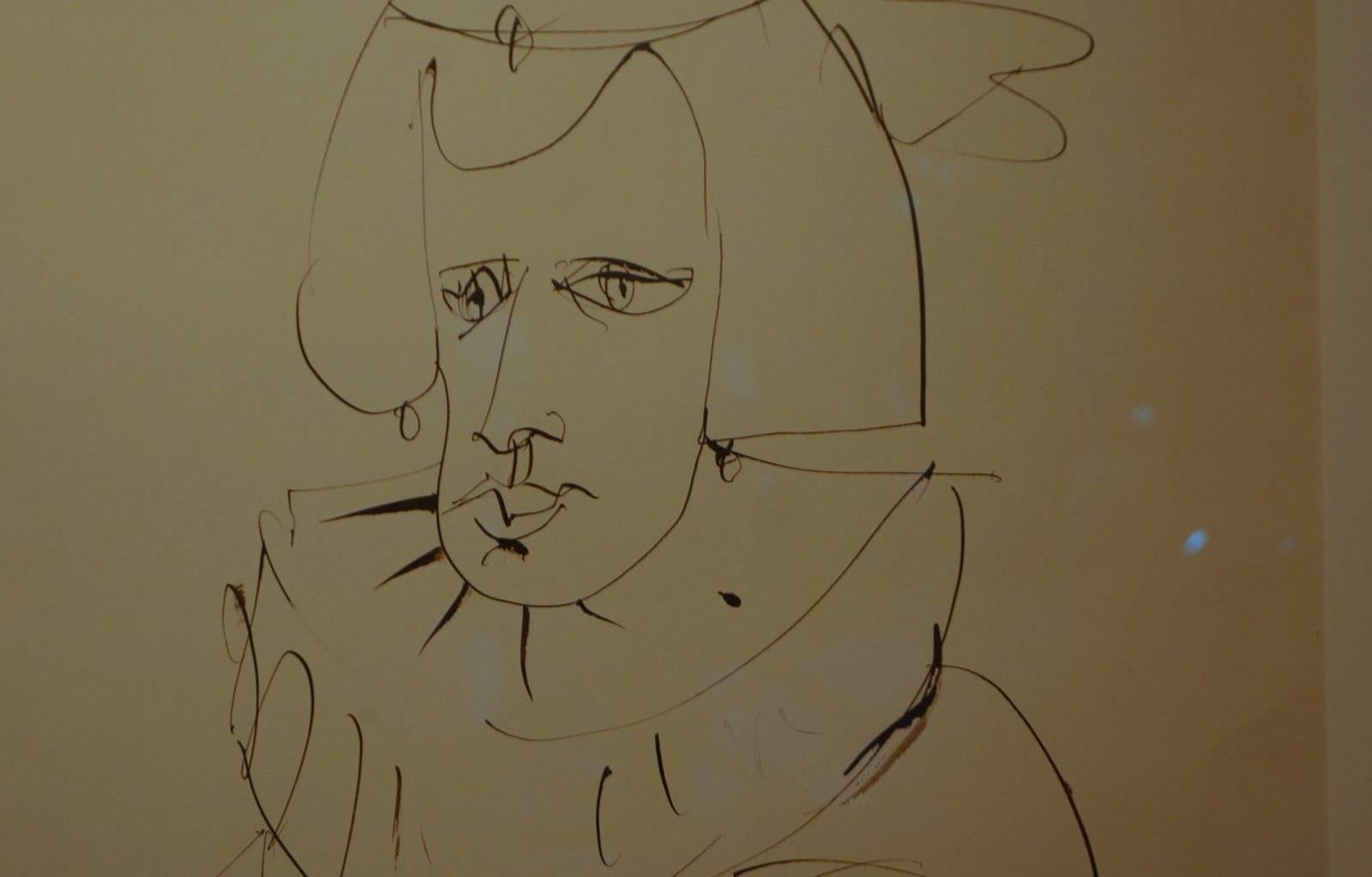 Abstrakte Komposition MR2 , 1970 - Tinte, 82x67  cm, gerahmt – Art von Michel Raffaelli