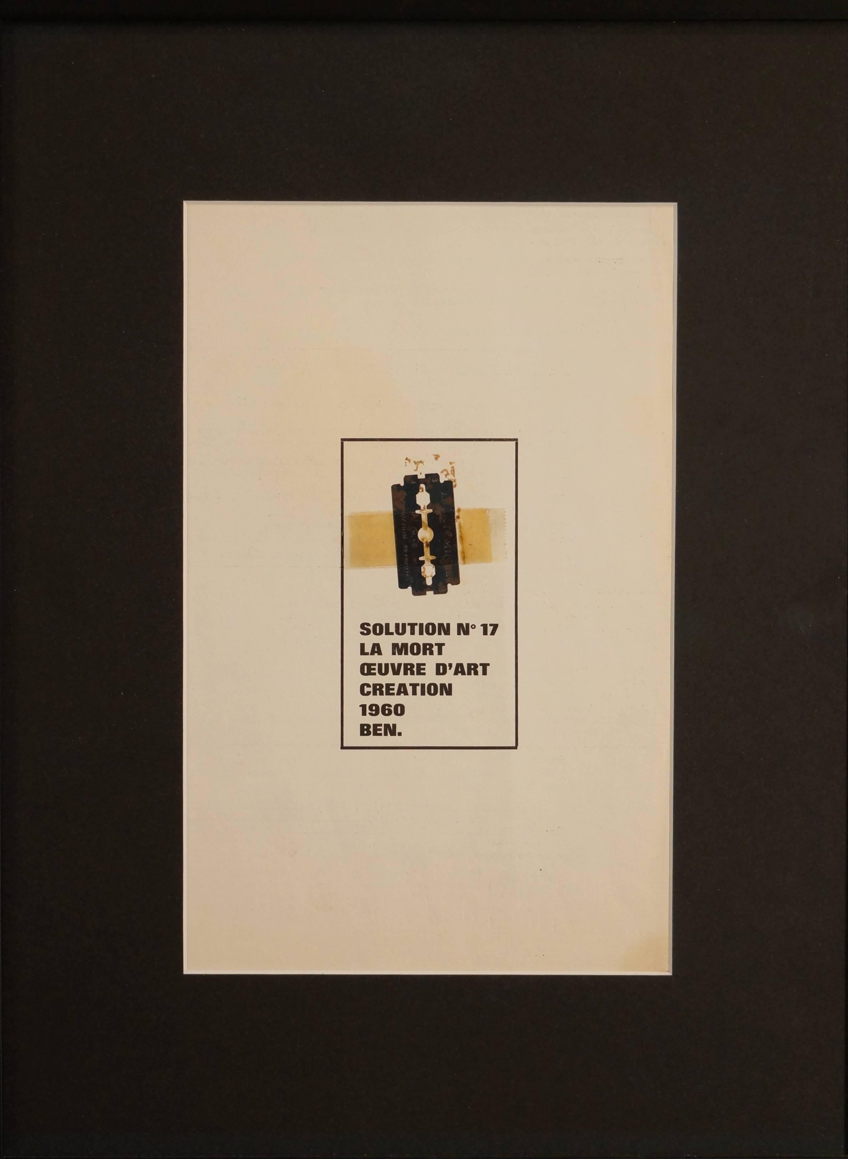 Solution 17, 1986 - mixed media, 45x34 cm., framed - Mixed Media Art by Ben