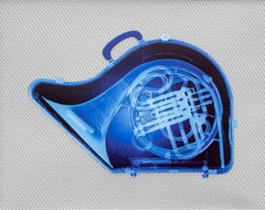Color Photograph, "Blue French Horn" (musical instrument) 