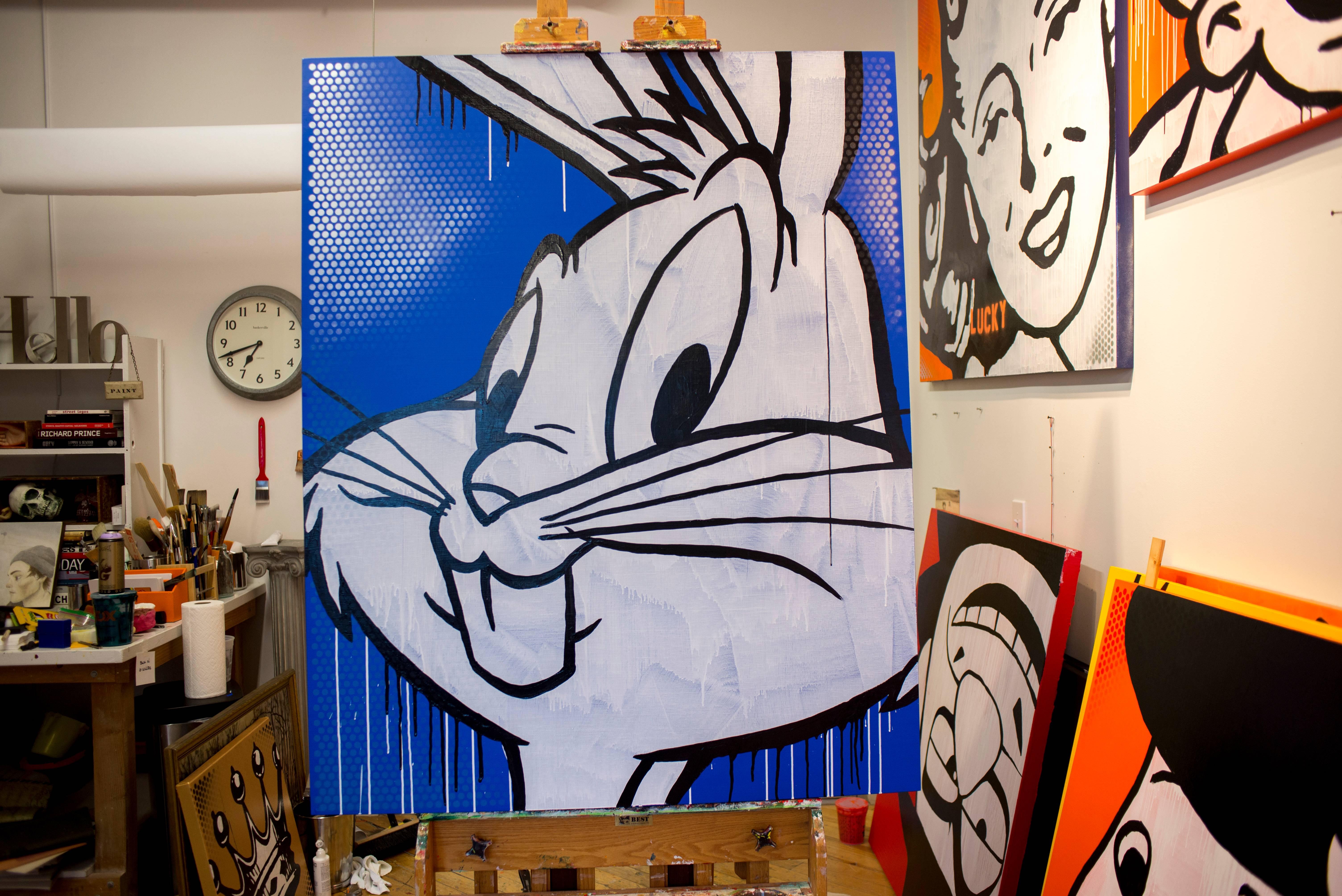 Pop Art Portrait of Bugs Bunny [Rabbit Season] - Painting by John Gonnella