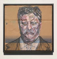 Gestural Portrait of Theodore Roosevelt (Acrylic on Appliance Cardboard)