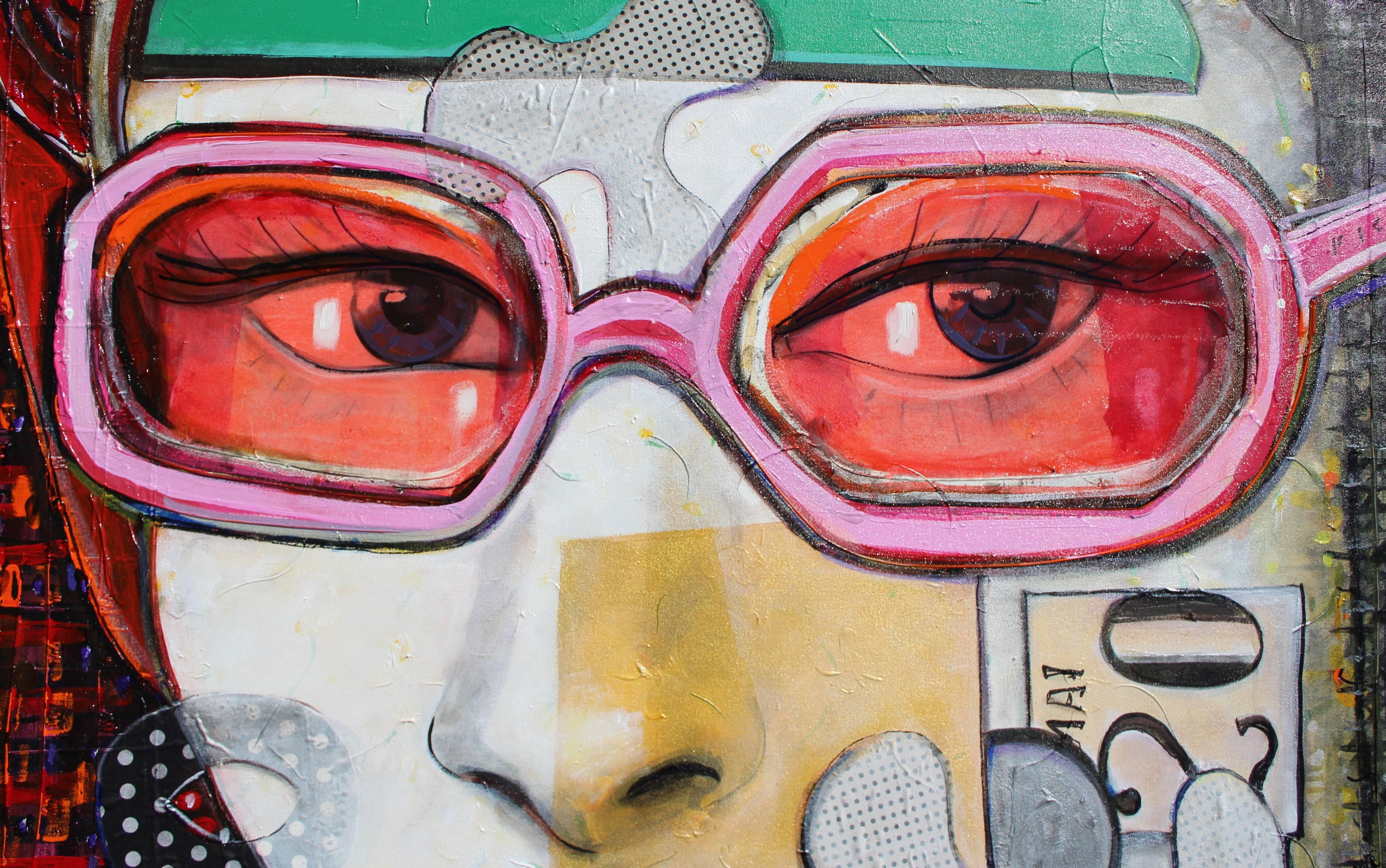 Chic, Contemporary Portrait of a Woman with Sunglasses (Petrus Christus) For Sale 8
