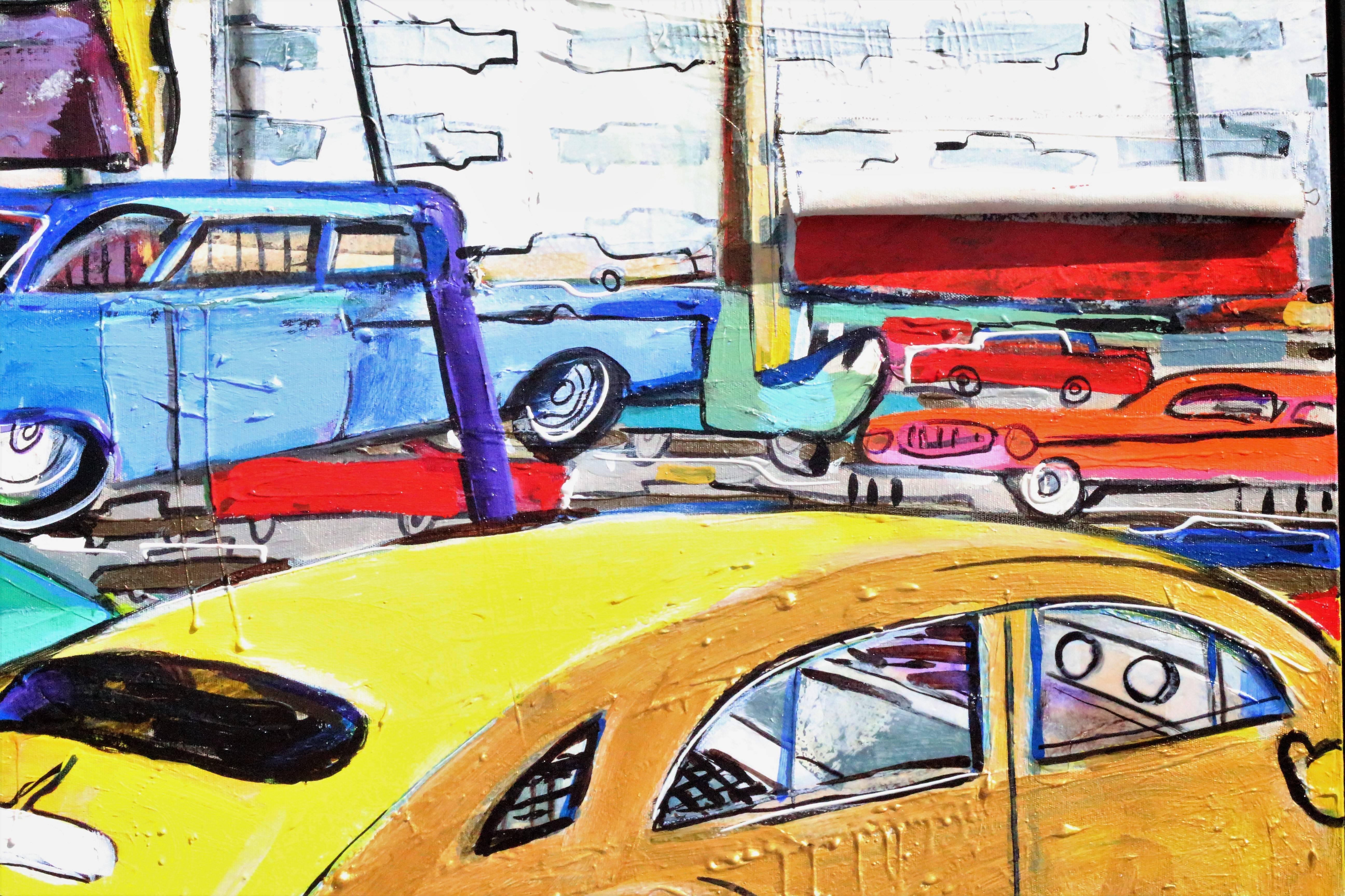 Drive-In Movie Lot on Multilayered Canvas // The Fifties  For Sale 2