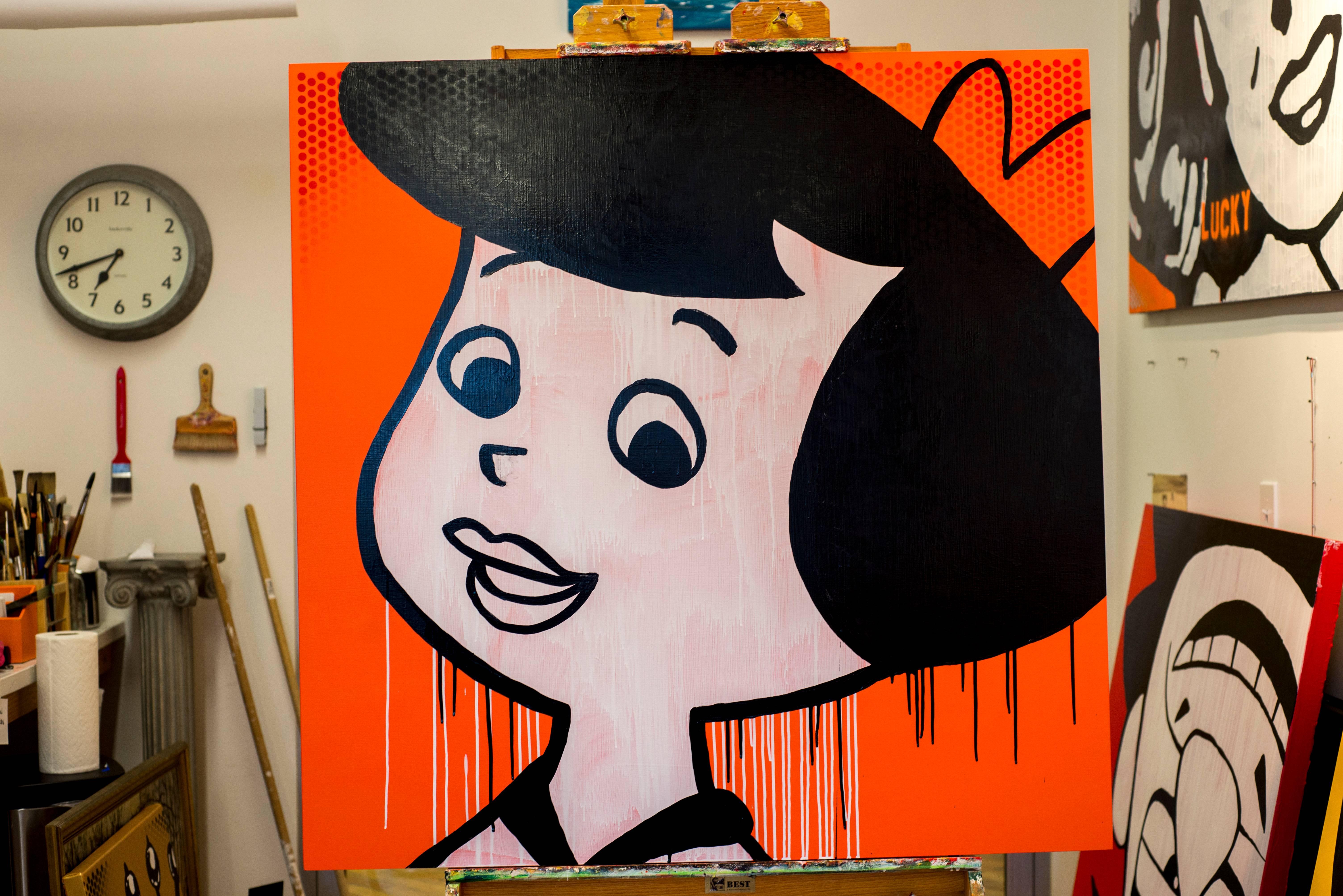 Pop Art Portrait of Betty Rubble - Painting by John Gonnella