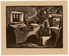 „Our Mexican Kitchen“ – Signierter Holzstich im Stil des Southwest Regionalism von 1932