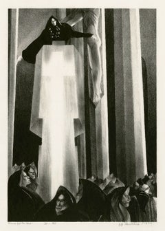 'Mass for the Dead (The Bridge of San Luis Rey)' — Rare 1934 signed lithograph