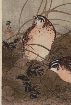 'Quail Beneath A Full Moon' — Pre-Great Kantō Earthquake Kachō-e Rarity