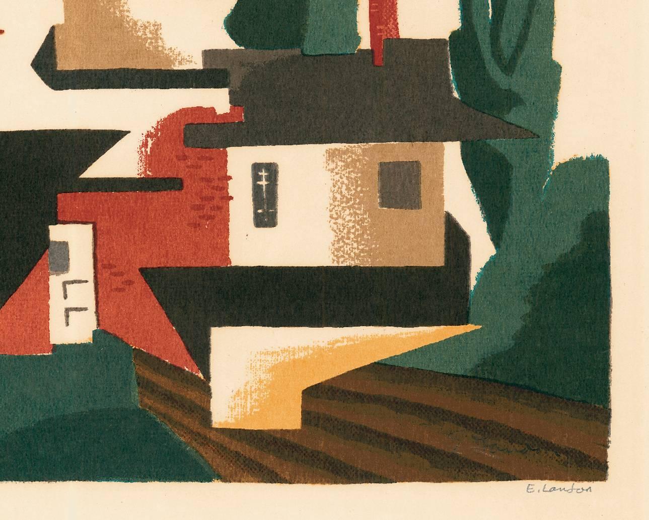 'The French Farm' — Mid-Century Modernism - Print by Edward August Landon