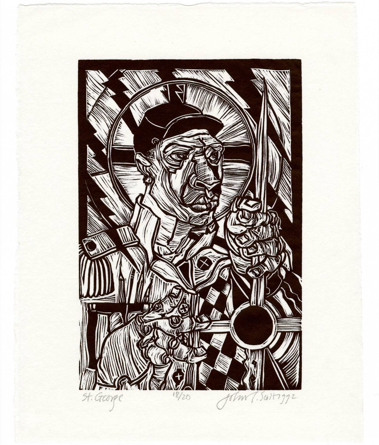 St. George - Afroamerikanischer Künstler – Print von John Tarrell Scott