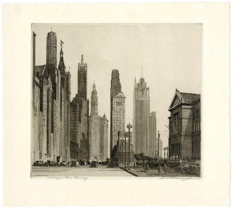 Leon Rene Pescheret - Michigan Avenue, Chicago at 1stDibs