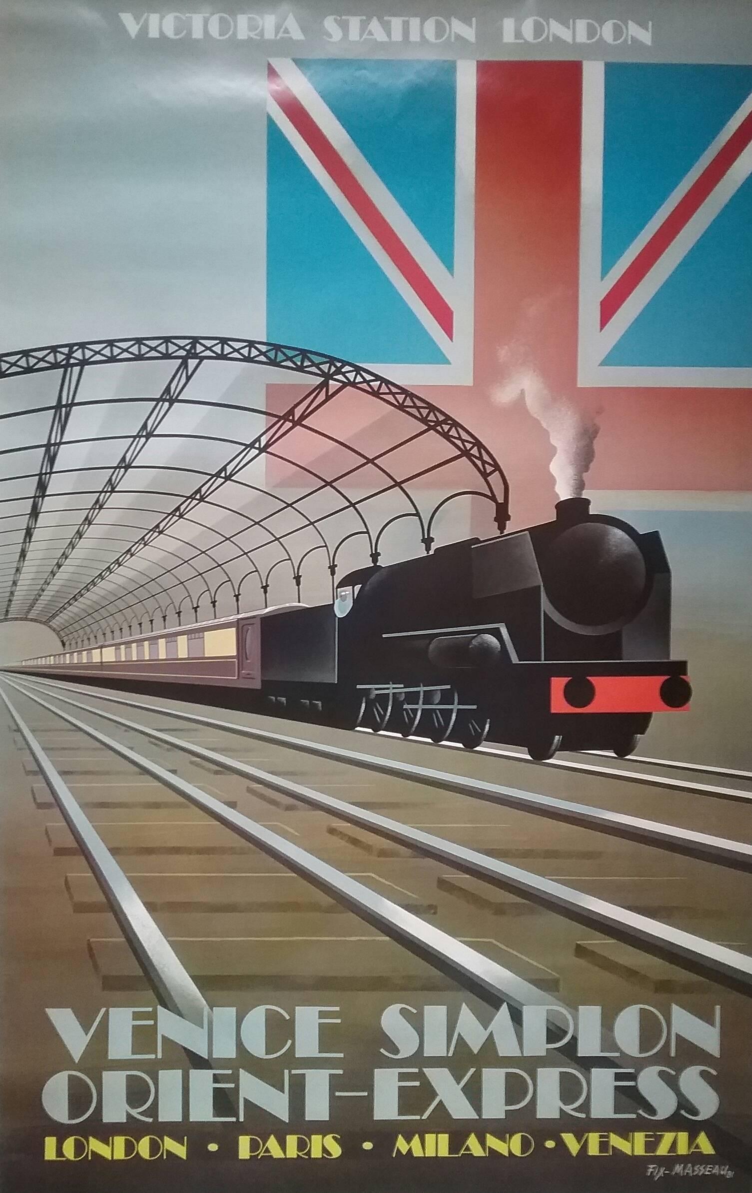 Pierre Fix-Masseau Figurative Print - Venice Simplon Orient-Express