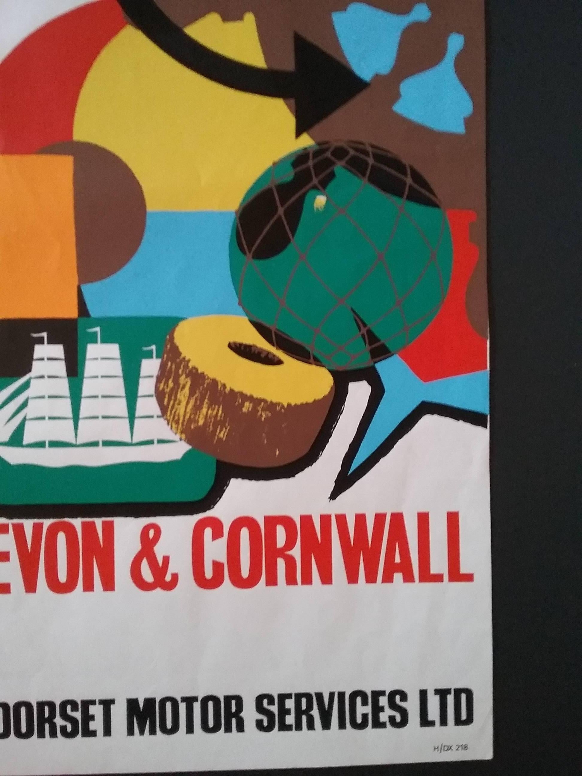 6 Day Tour, Devon and Cornwall.  Hants and Dorset Motor Services Ltd. - Beige Abstract Print by Peter Andrews