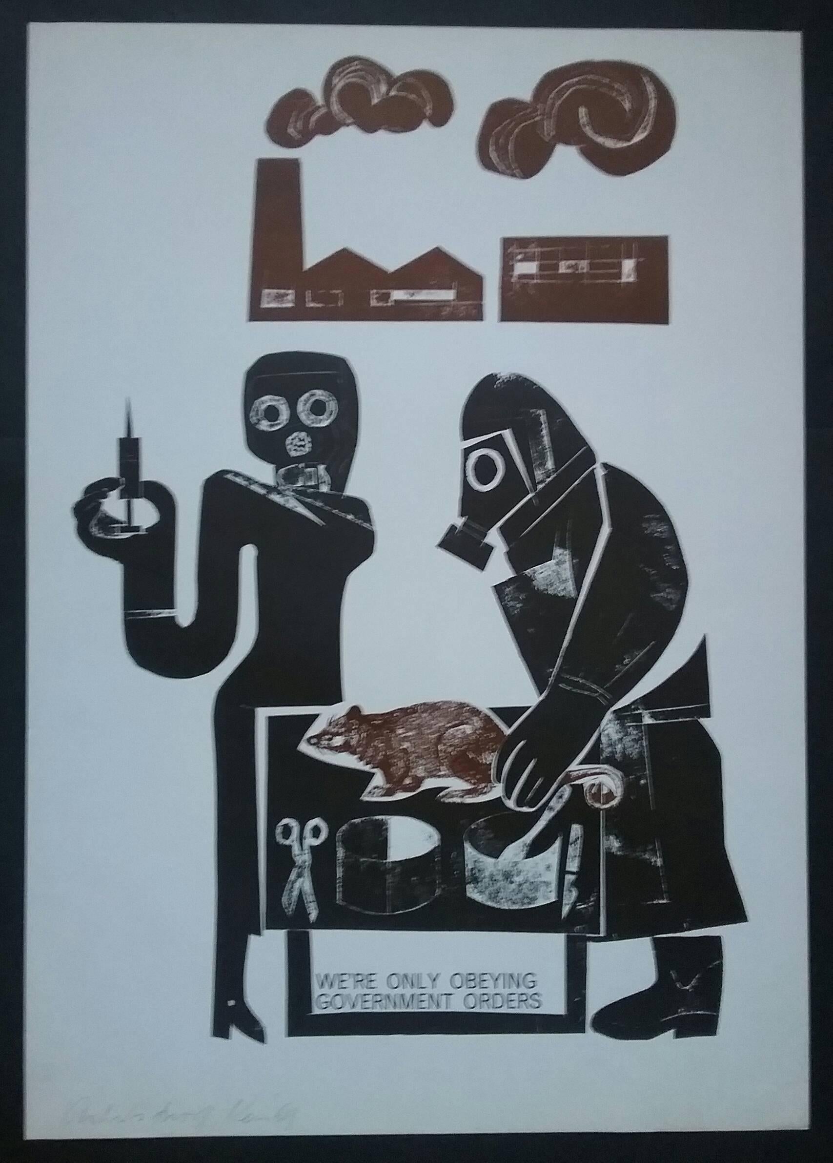 We Choose To Work At Porton - Print by Ken Sprague