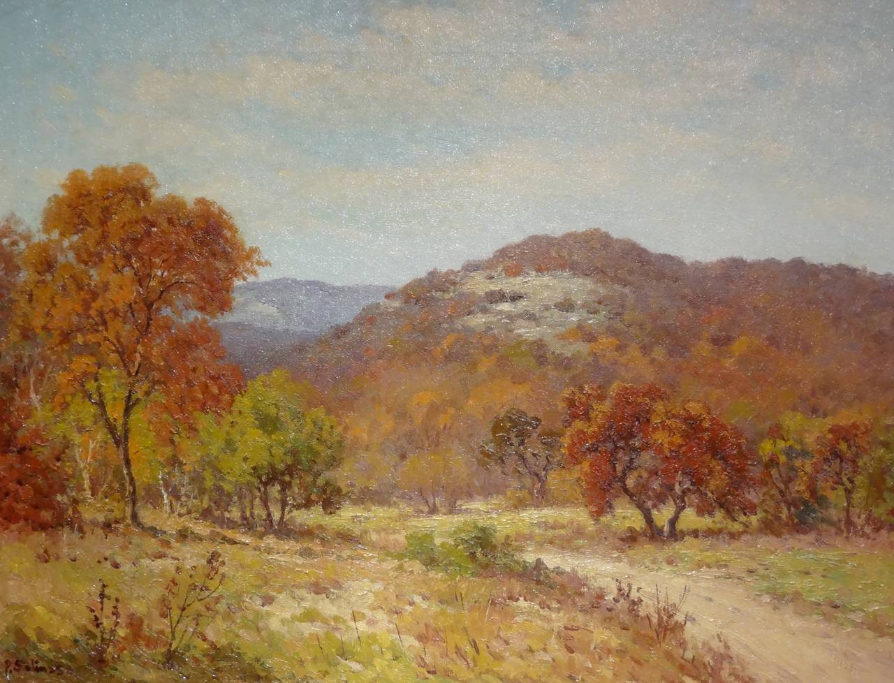 Porfirio Salinas Landscape Painting - Hill Country Fall