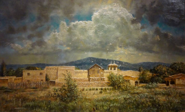 Robert Abbett Landscape Painting - Storm Over Rancho De Taos
