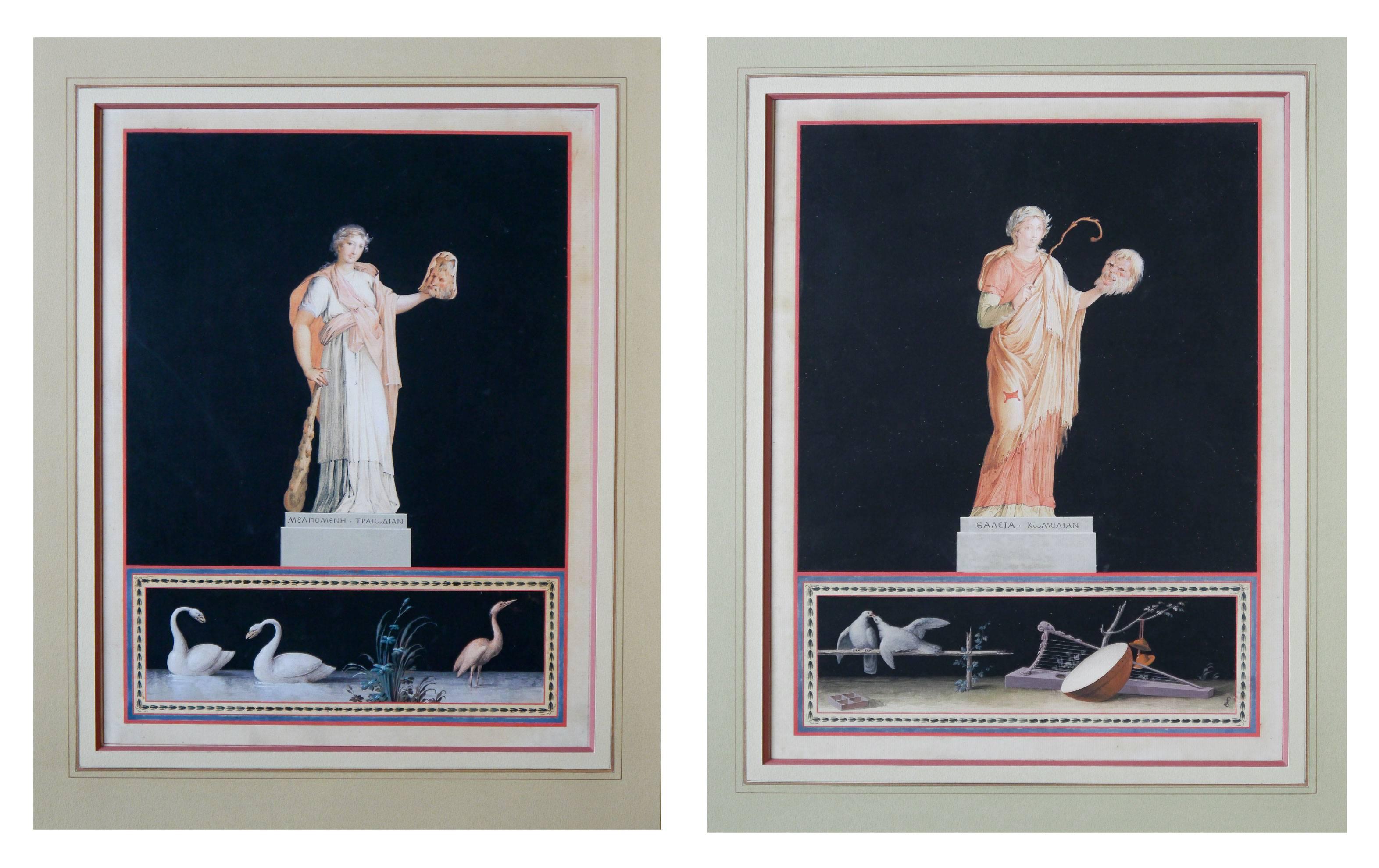 Michelangelo Maestri Figurative Art - A Pair of Maestri Muses - Calliope and Euterpe