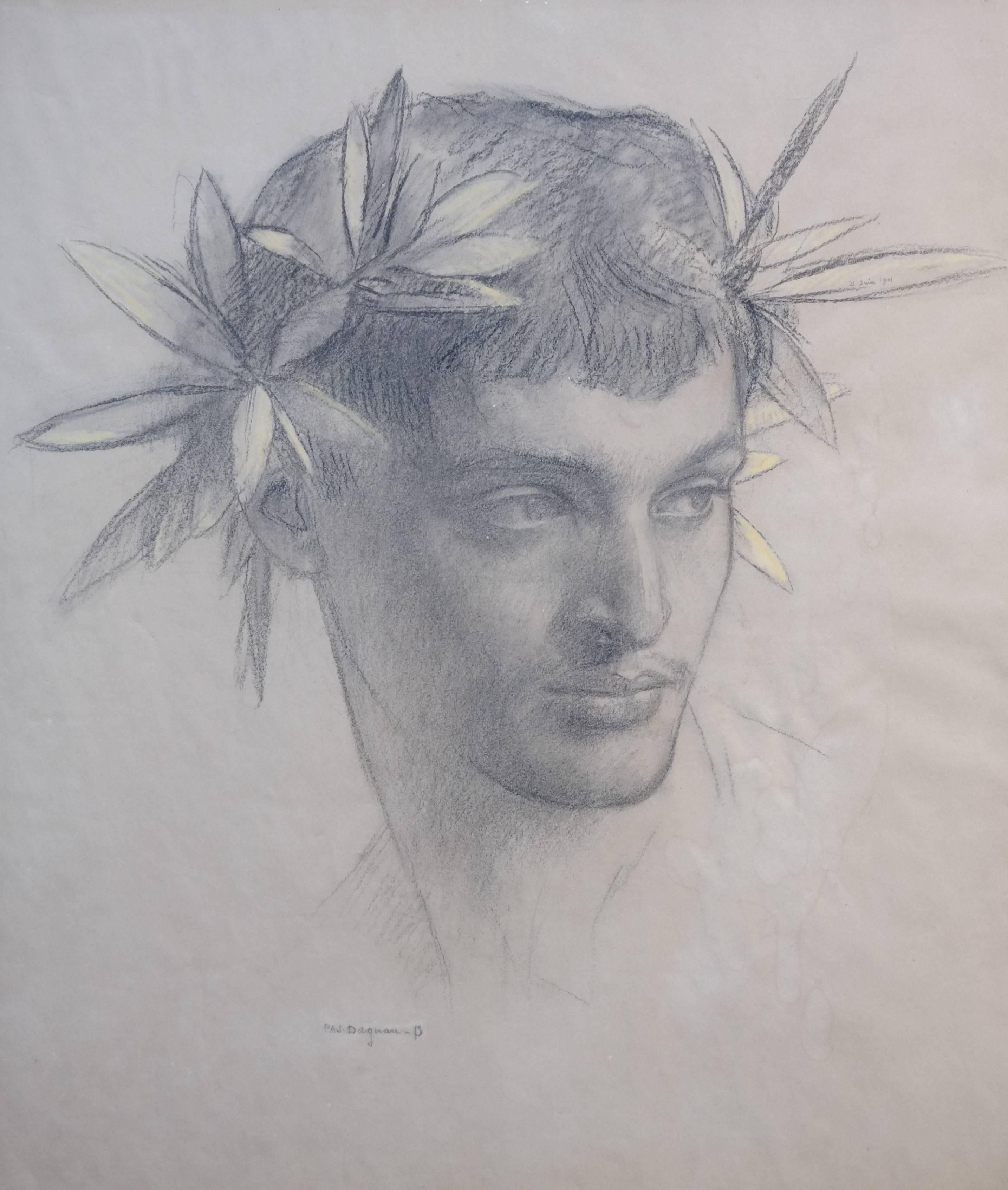 Pascal Dagnan-Bouveret Portrait - Head of Apollo for the Sorbonne Fresco