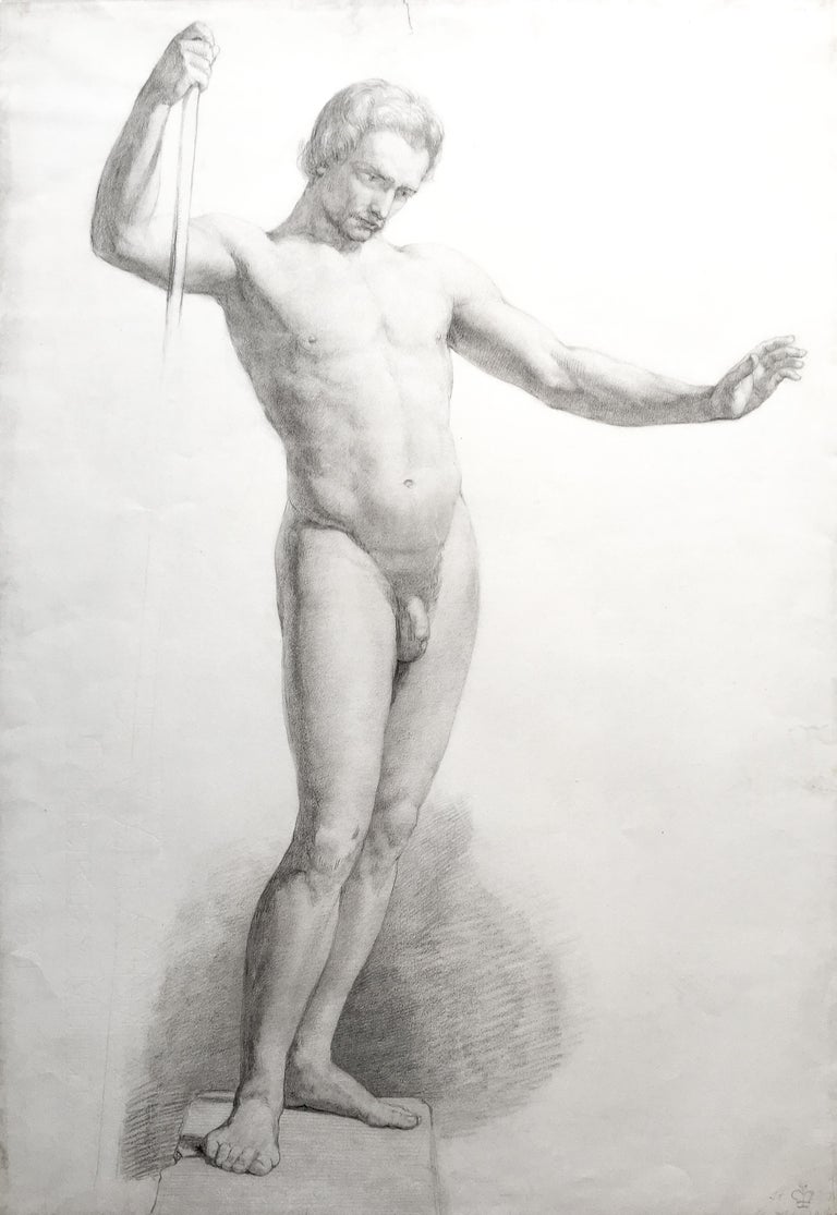 Standing Male Nude Study - Art by John Everett Millais