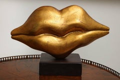 Contemporary  Sculpture " Golden Lips" by Nana de La Fuente