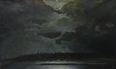 "Night in Simbirsk ( Ul'janovsk ) " Oil  cm. 86 x 53 1990