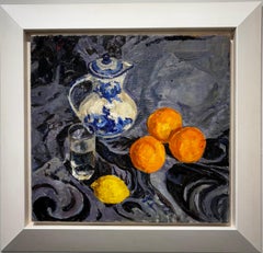 Still life with lemon and oranges - oil, cm. 50 x 47, 1990