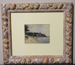 "Juan le Pins" France watercolor  cm 14 x 11  work  cm.38 x 33 Framed  1930