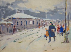 Vintage "going to school"  cm- 33 x 24 1960