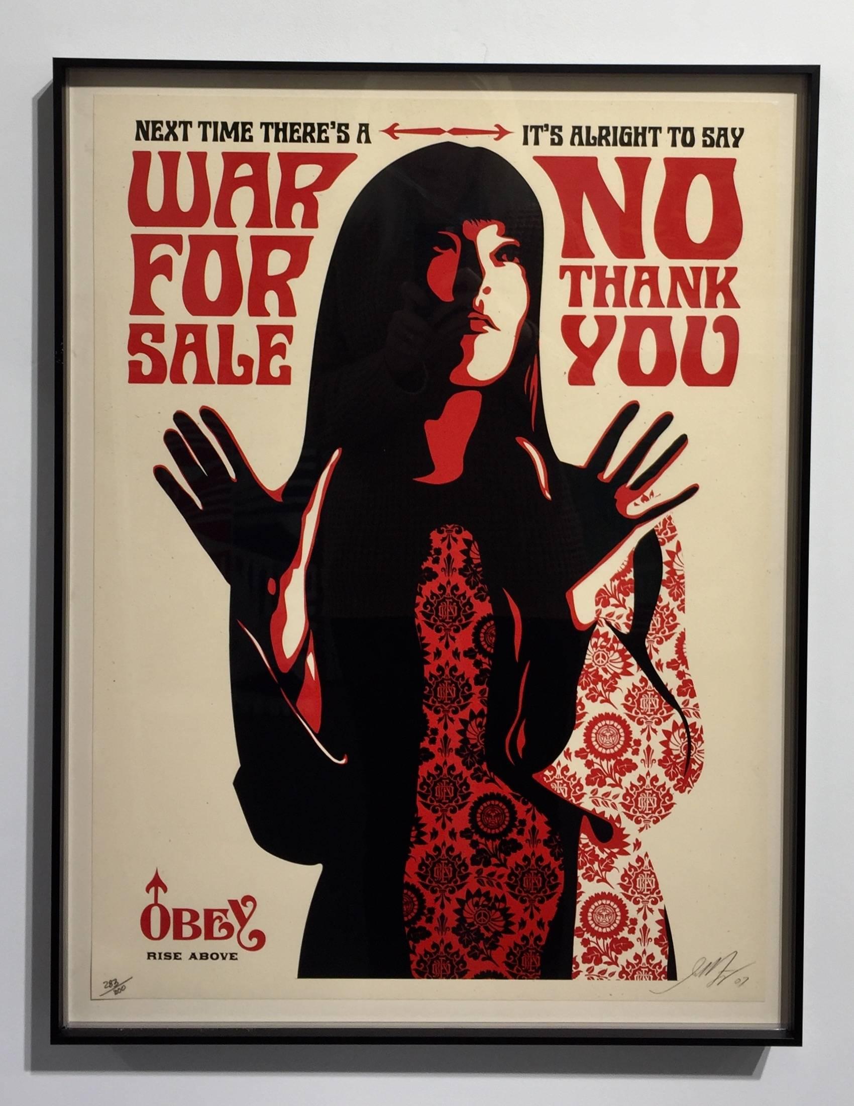 War For Sale - Beige Figurative Print by Shepard Fairey