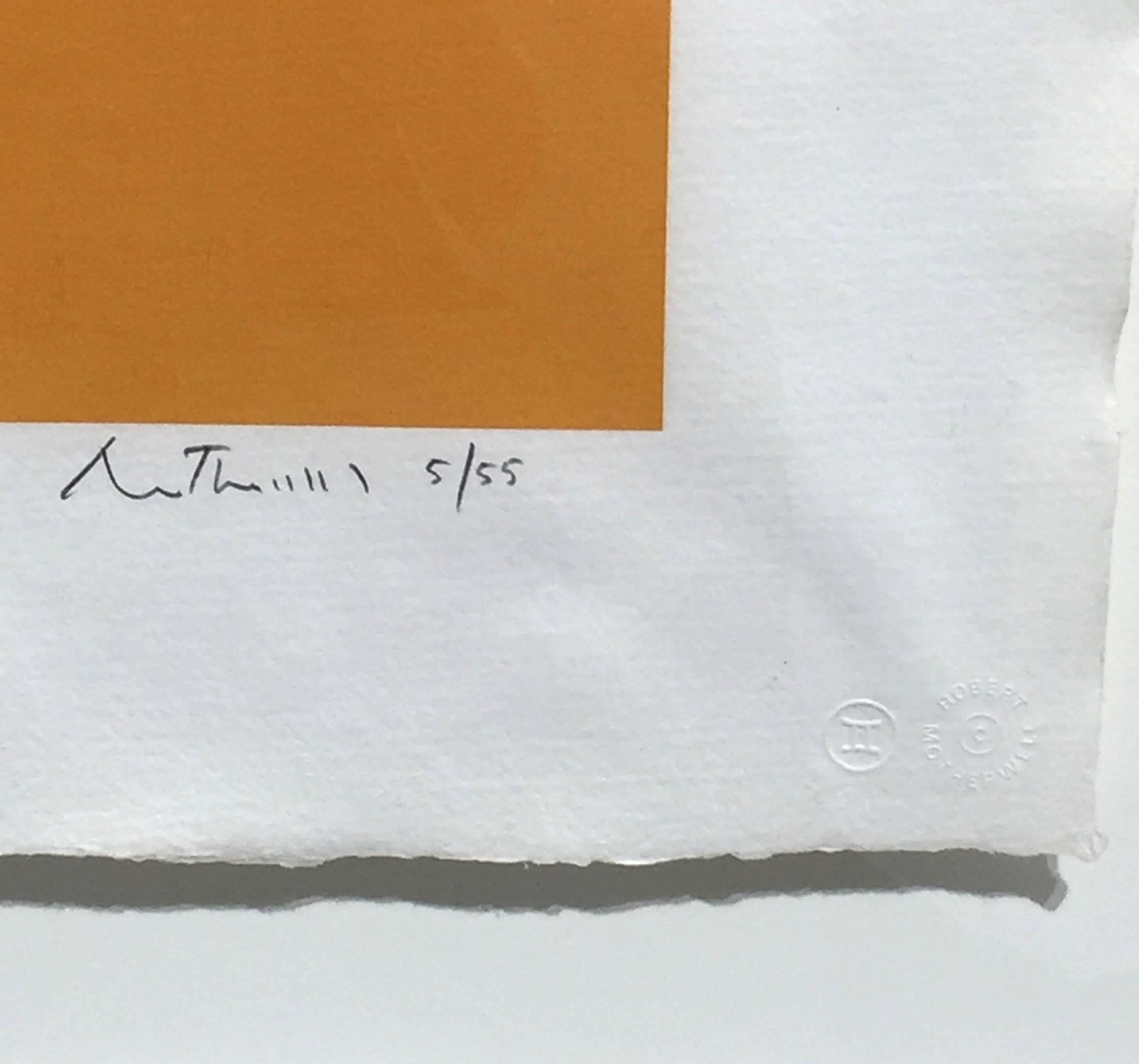 Harvest With Blue Bottom, from Summer Light Series - Gray Abstract Print by Robert Motherwell