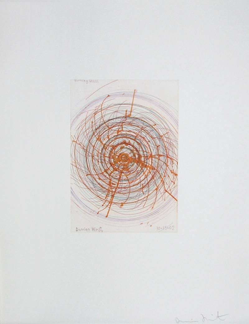 Damien Hirst Abstract Print - Burning Wheel, from In A Spin Series