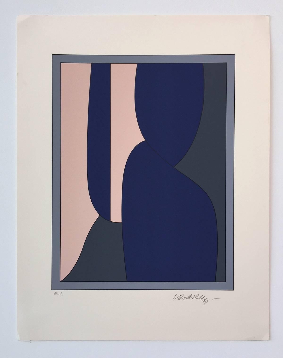 Victor Vasarely Abstract Print - Menerbes