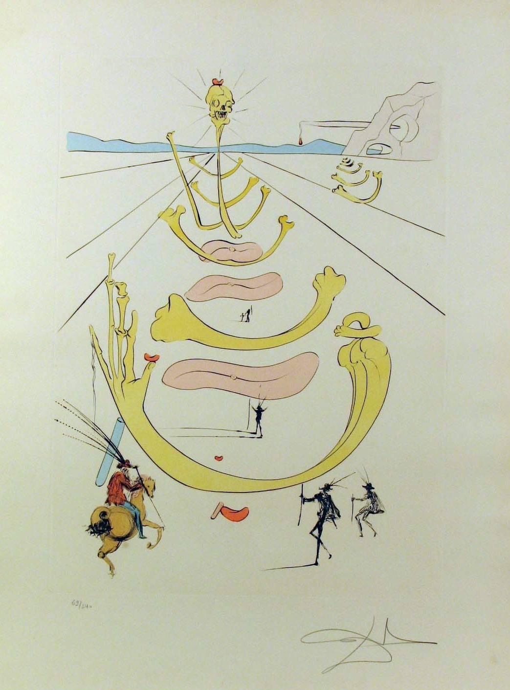 Figurative Print di Salvador Dalí - Masque De La Mort