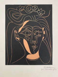 Jacqueline au chapeau a Fleurs I, (Jacqueline in a Flowered Hat I)