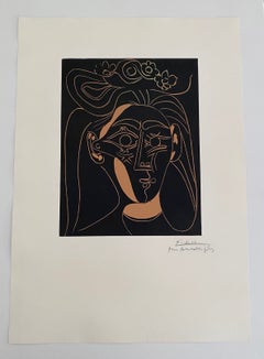 Jacqueline au chapeau a Fleurs I, (Jacqueline in a Flowered Hat I)