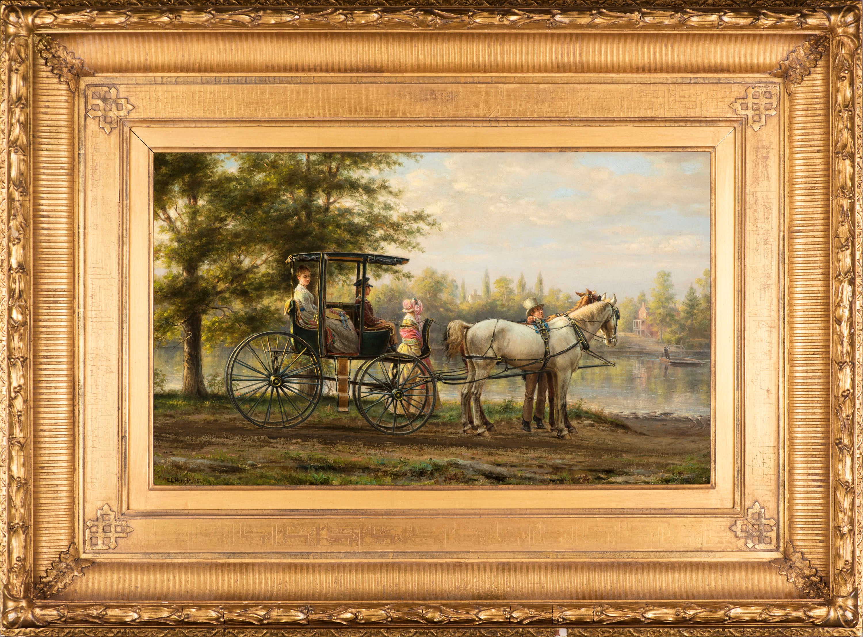 Edward Lamson Henry Waiting For The Ferry For Sale At 1stdibs