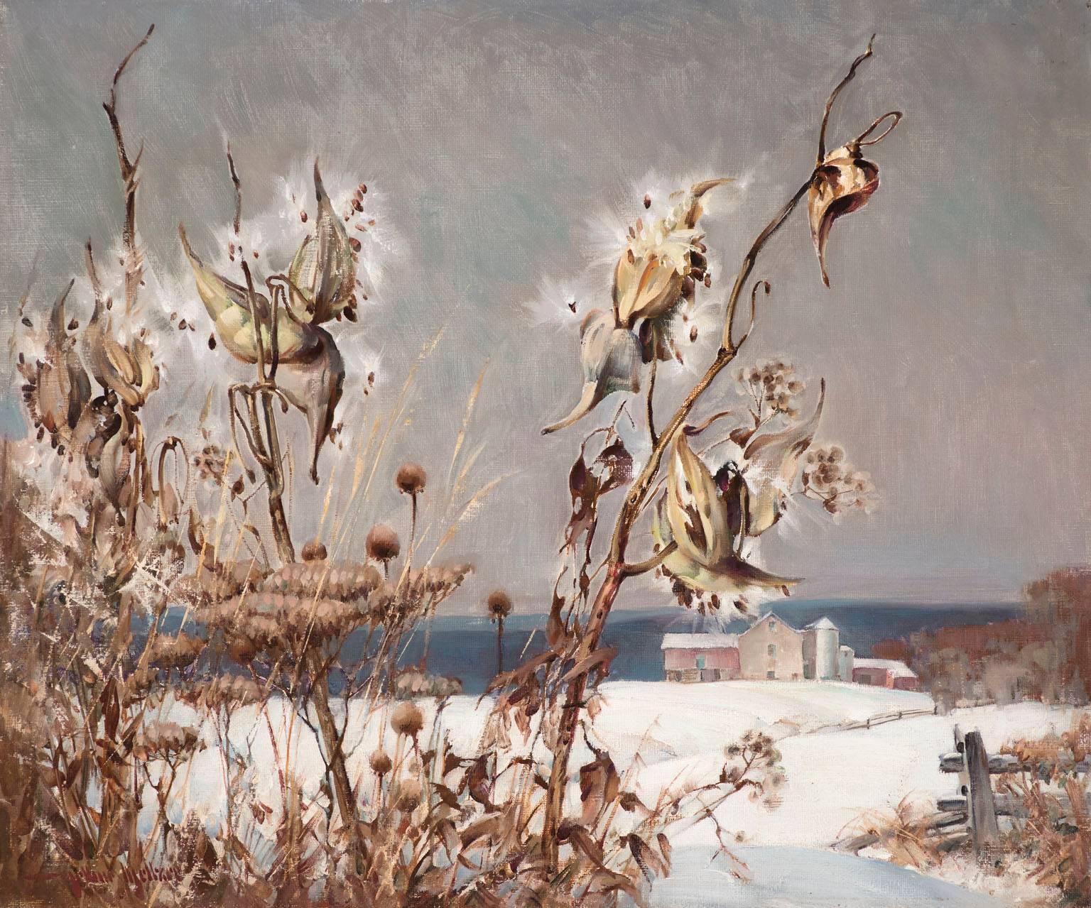 Milkweed in Winter - Painting by Arthur Meltzer