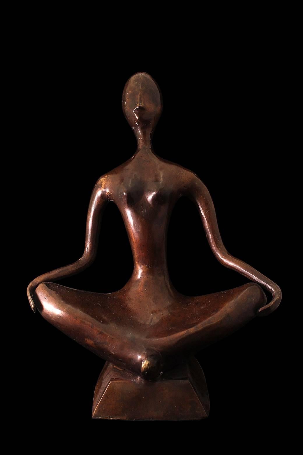 Unknown Figurative Sculpture - Seated Yoga Statue