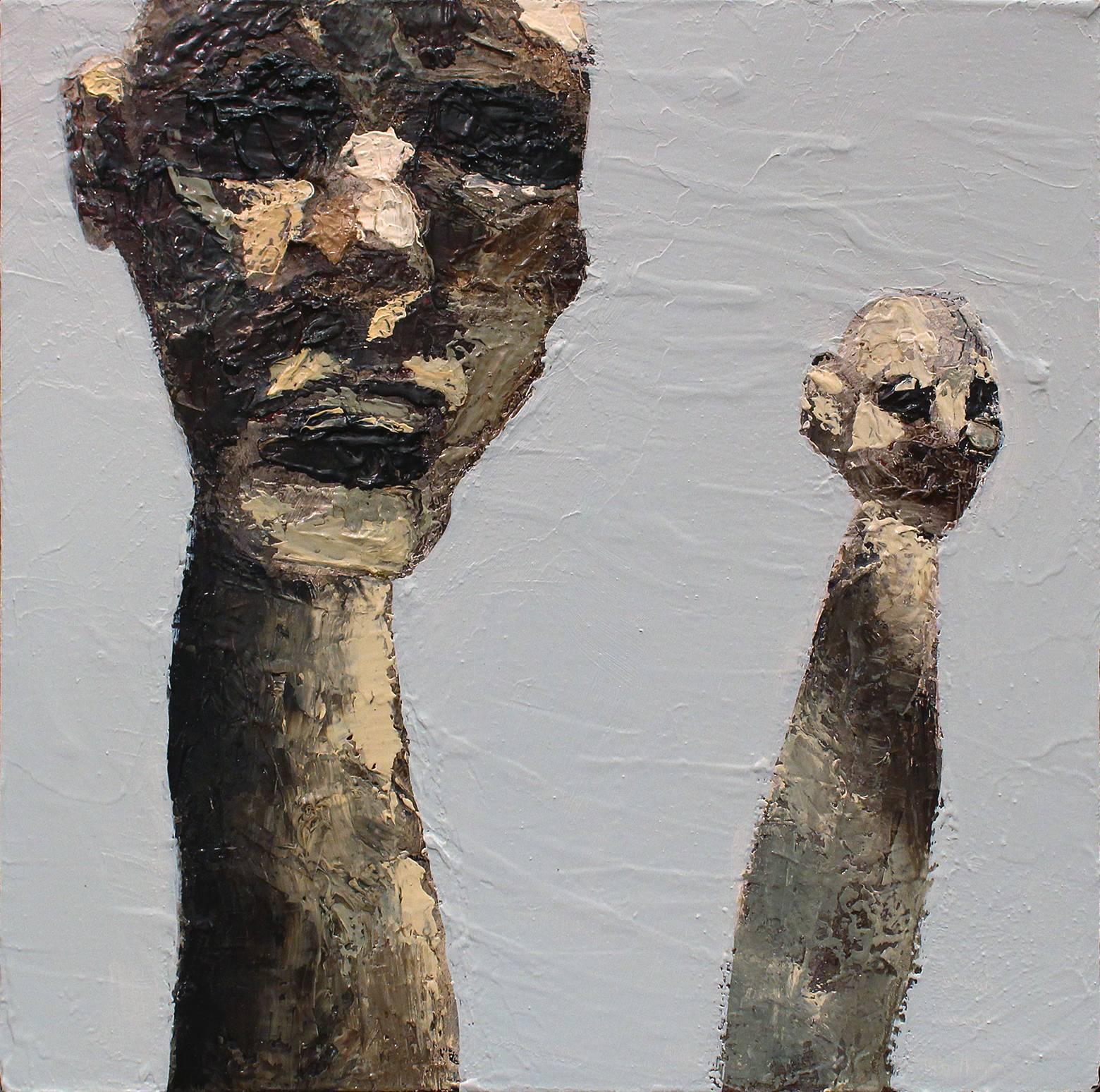 Brad Miller Abstract Painting - #197 "Two Clay Guys"