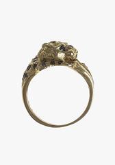 Gold Jaguar Ring With Black Diamonds