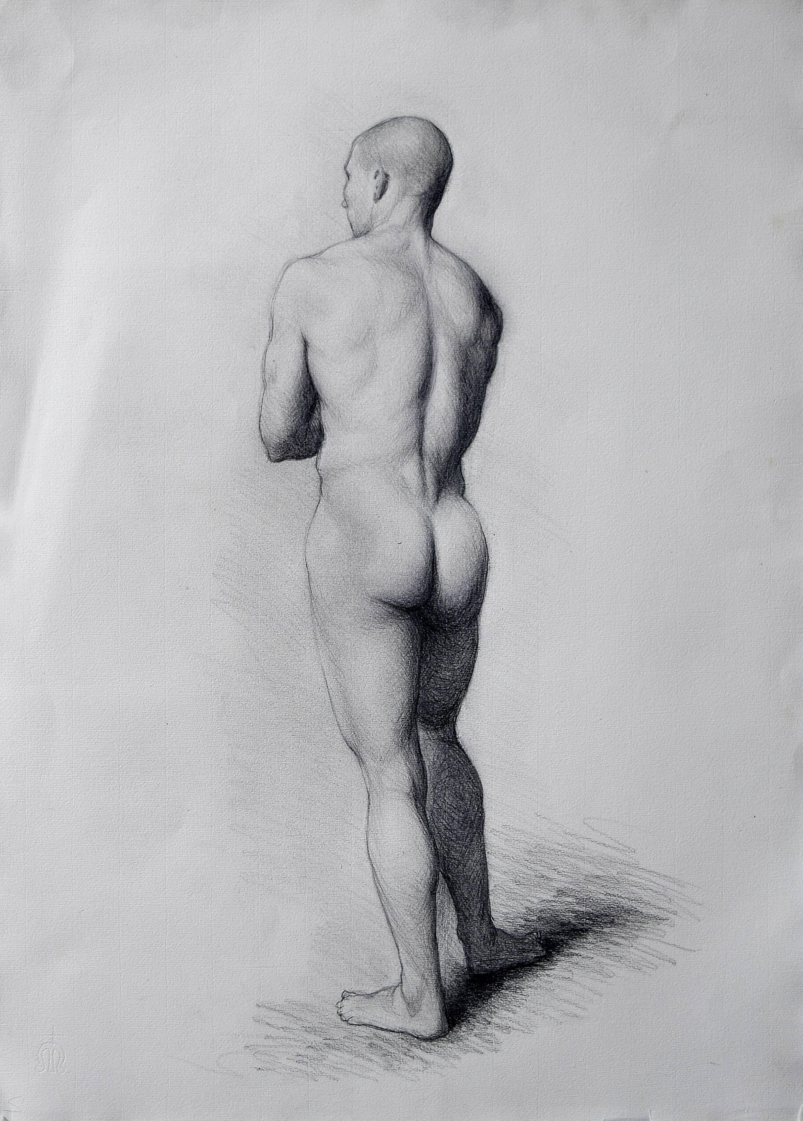 Matthew Collins Nude - Back Study of Adriano