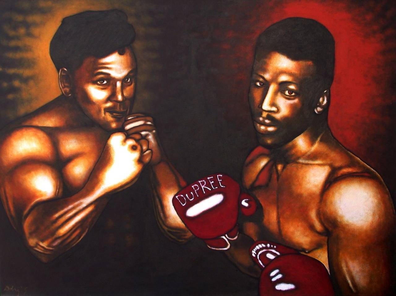 Me & Dupree-Boxer - Painting by Gary Dobry