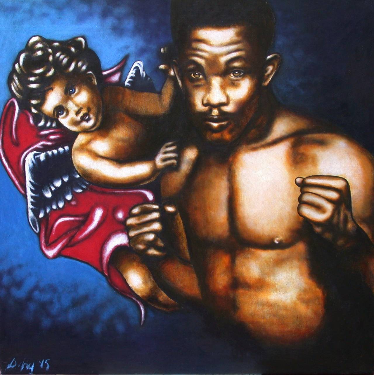 En Route a' Zami-boxer - Painting by Gary Dobry