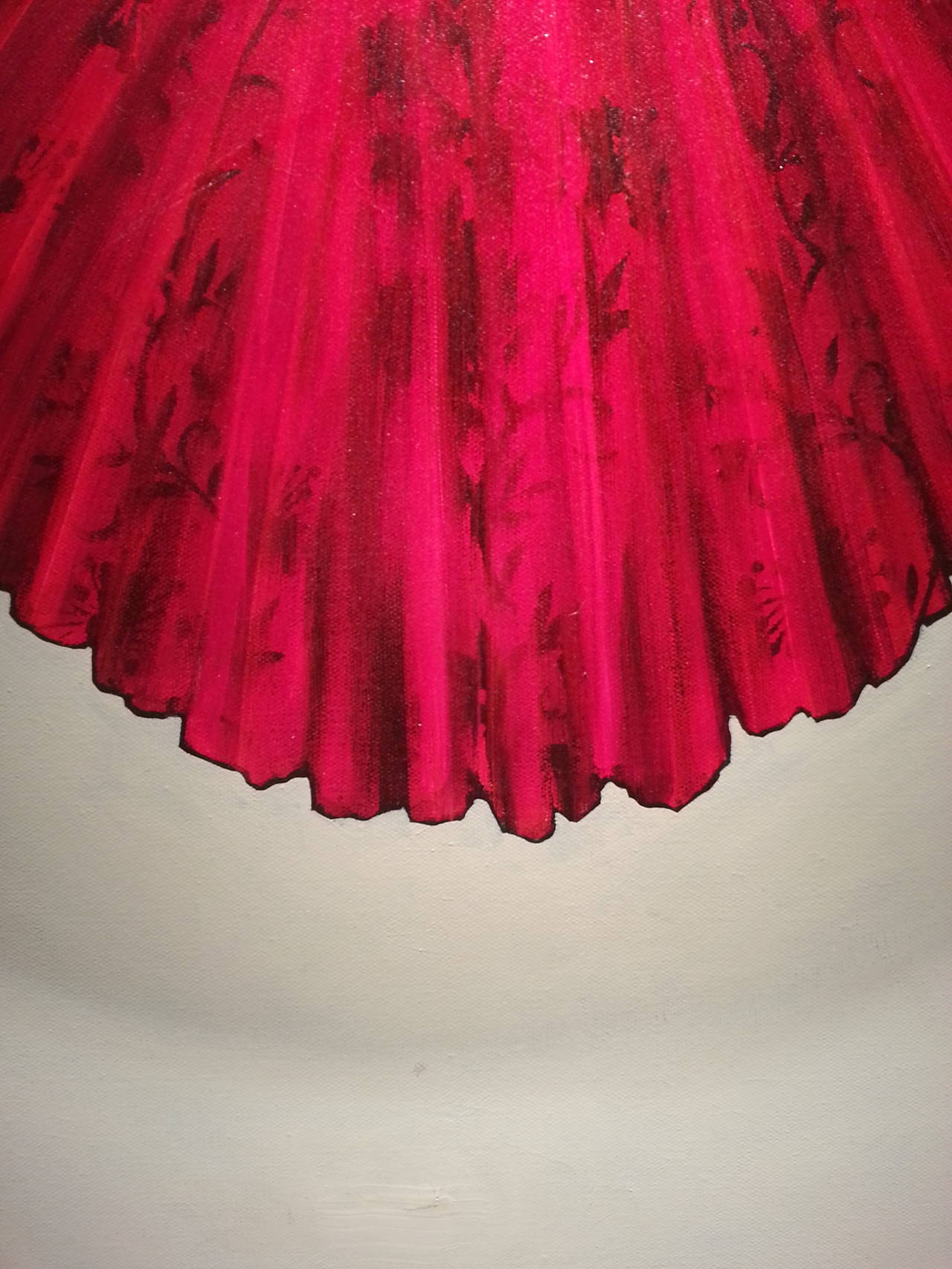 Red Dress - Painting by Marketa Sivek