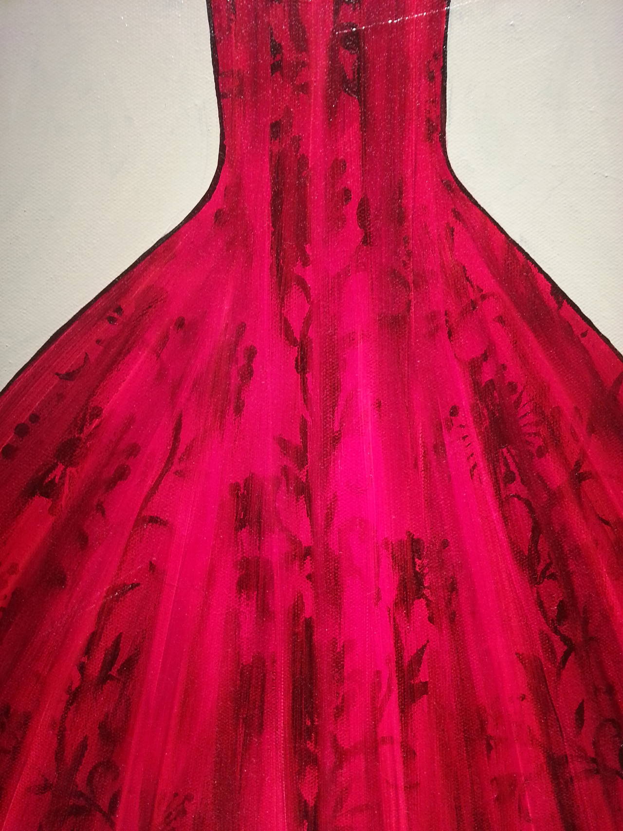 Red Dress - Contemporary Painting by Marketa Sivek