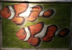 Pair of Brazilian Koi Fish on Tarp Painted in Brazil