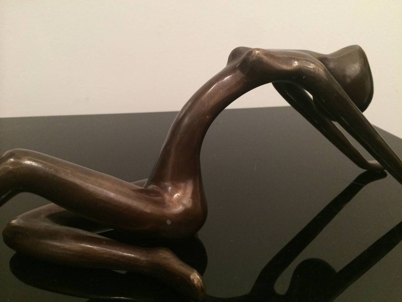Stunning yoga back-bend in bronze. - Contemporary Sculpture by Unknown