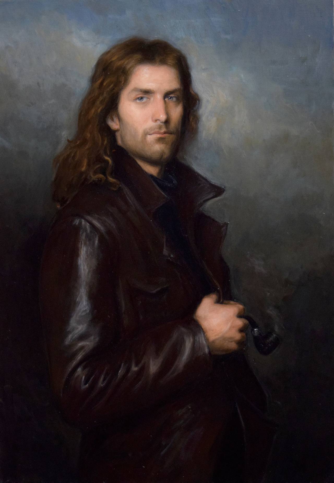 Matthew Collins Portrait Painting - Boreas, contempory portrait of a man, Italian, American