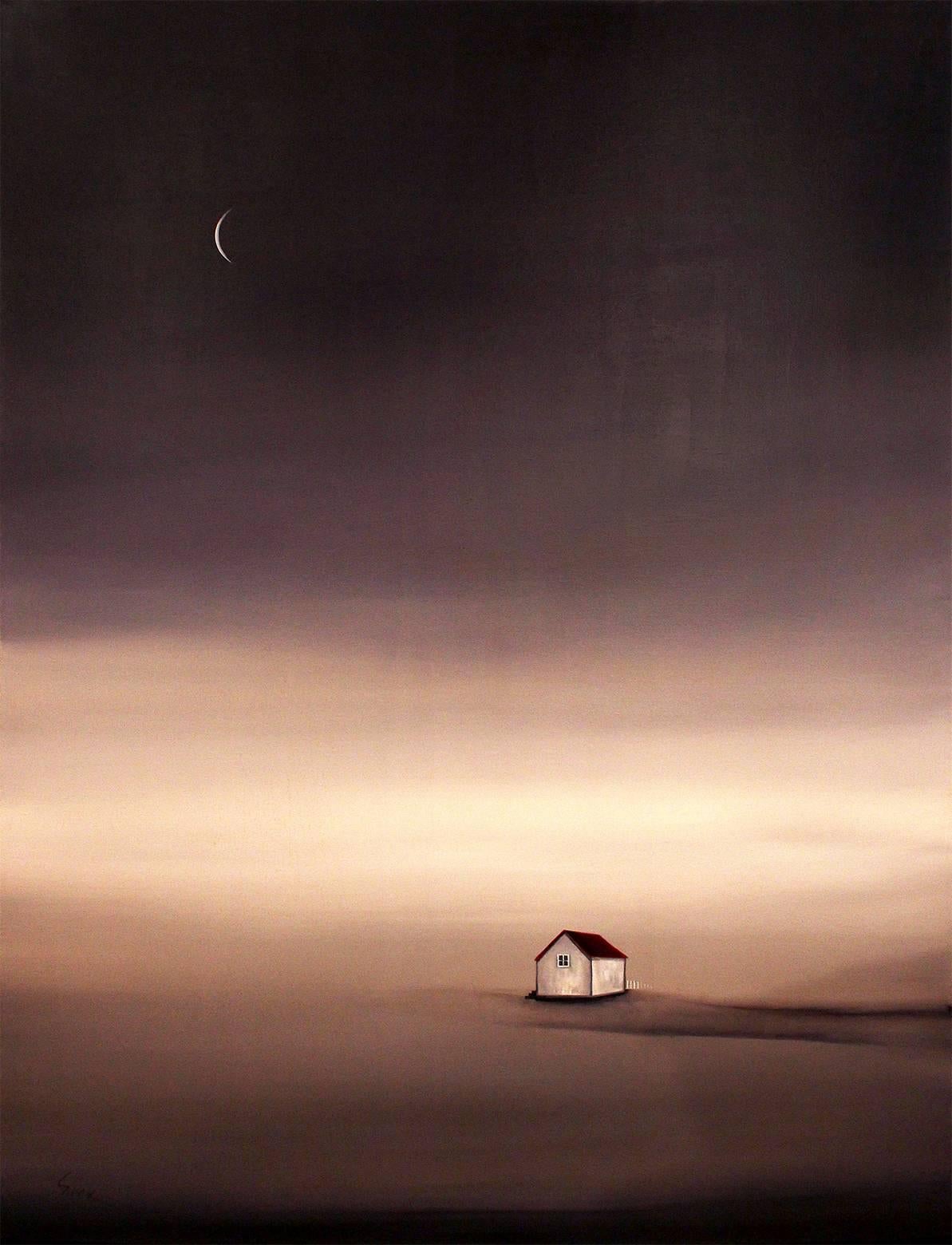 Marketa Sivek Landscape Painting - Crescent Moon House in the End