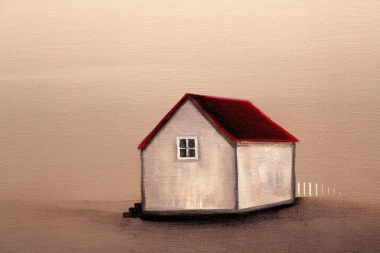 Crescent Moon House in the End - Contemporary Painting by Marketa Sivek